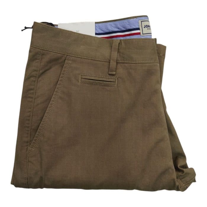 331 3 B rotated | The JD Chino Pacino Stone is a versatile wardrobe staple that effortlessly blends timeless style with all-day comfort. Crafted from premium cotton with a touch of stretch, these slim-fit chinos offer a flattering silhouette and unmatched ease of movement for any occasion. Featuring a neutral stone color, durable stitching, and practical details like deep pockets, they are perfect for transitioning seamlessly between casual and professional looks.