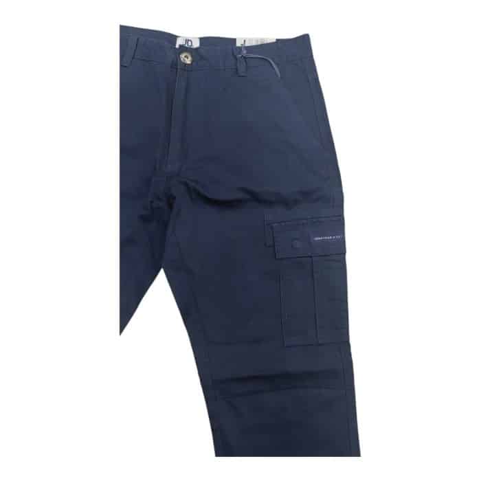 331 43 B rotated | The JD Chino Evan Navy offers a perfect combination of comfort and style, crafted from a high-quality cotton-elastane blend that ensures a soft, flexible fit while maintaining a sleek, modern silhouette. With its rich navy color, these chinos are versatile enough to pair with both casual and semi-formal outfits, making them an essential piece for any wardrobe. Designed with attention to detail, they feature a smooth, slim cut, sturdy stitching, and a clean finish, ensuring both durability and a polished look for any occasion.