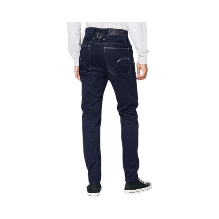 808 31 A | The G-Star Loic Relaxed Tapered Jeans in Mazarine Blue offer a perfect balance of comfort and contemporary style, featuring a relaxed fit through the waist and thighs that gradually tapers down for a sleek, modern silhouette. Crafted from premium-quality cotton with a touch of elastane, these jeans provide exceptional durability, breathability, and just the right amount of stretch for all-day ease, while the deep Mazarine Blue wash with subtle fading adds a sophisticated yet slightly worn-in look. With signature G-Star RAW detailing, including reinforced stitching, iconic back-pocket branding, and a classic button-fly closure, these jeans not only showcase expert craftsmanship but also reflect the brand’s commitment to sustainability through eco-friendly materials and responsible production methods.