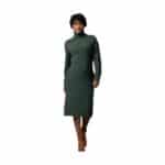 Polo Knit Roll Neck Dress in Olivia Green