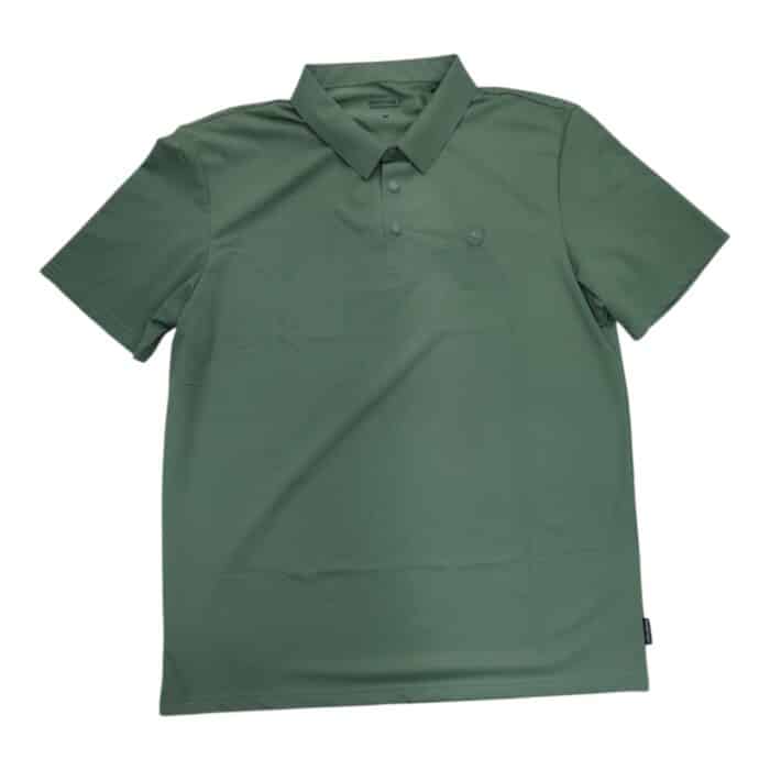 46 16 A rotated | The Jonathan D Golfer Luan Moss Green is a sophisticated and performance-driven golf shirt designed for players who seek both style and functionality, featuring a breathable, moisture-wicking fabric that keeps you cool and dry while ensuring maximum flexibility for an unrestricted swing. Crafted with precision stitching and a durable, high-quality material, this golfer shirt maintains its shape and softness even after multiple washes, while the refined collar and tailored fit provide a polished look that seamlessly transitions from the golf course to casual settings. With its rich Luan Moss Green shade that adds a natural, elegant touch, this versatile piece pairs effortlessly with various golf attire, allowing you to stand out subtly while enjoying premium comfort and top-tier performance