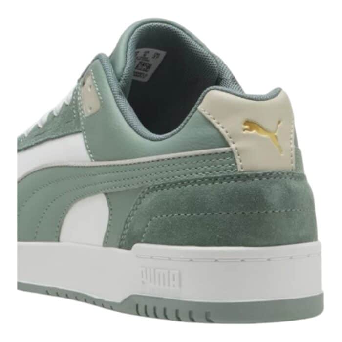 5 200 C 1 | The Puma RBD Game Low SD in White/Green/Moon Desert Dust combines retro-inspired basketball aesthetics with modern comfort and durability, featuring a premium mix of soft tumble leather and suede overlays that provide a stylish yet sturdy upper. Equipped with PUMA’s SOFTFOAM+ sockliner, this sneaker ensures plush, step-in comfort with superior cushioning, while its secure lace-up closure and low-cut collar offer both a snug fit and effortless movement for all-day wear. With a versatile colorway that balances neutral tones with subtle green accents, along with a grippy rubber outsole for enhanced traction, this shoe is perfect for those who value both timeless style and everyday functionality.