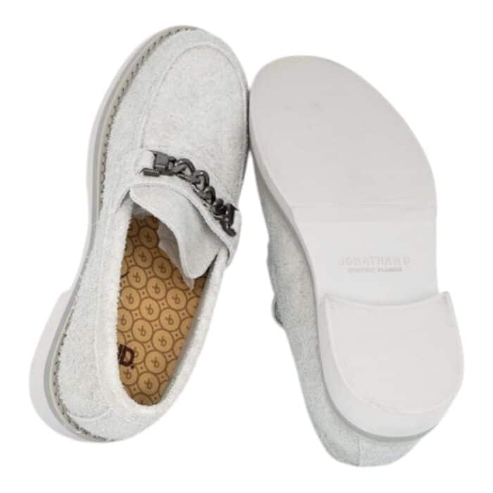 55 125 C | The Jonathan D Slip On Willow Moon is a sophisticated blend of modern elegance and effortless comfort, crafted with a sleek, high-quality upper that offers both durability and a refined aesthetic suitable for any occasion. Designed for convenience, its slip-on structure features subtle elastic side panels that provide a secure yet flexible fit, while the soft inner lining and cushioned insole ensure all-day comfort without compromising on style. Completing the design, the sturdy yet lightweight outsole delivers excellent traction and stability, making this versatile shoe an essential addition to any wardrobe, seamlessly transitioning from casual outings to semi-formal events with ease.