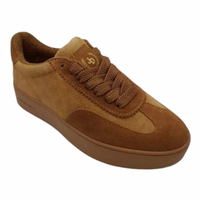 55 127 A | The Jonathan D Cort Suede Sneaker in Toffee combines sleek design with ultimate comfort, featuring a premium suede upper in a versatile toffee hue that effortlessly complements a wide range of outfits. Crafted with a cushioned insole and breathable material, this sneaker ensures all-day comfort while maintaining a stylish appearance, making it perfect for everything from casual outings to semi-formal events. With its durable rubber outsole providing excellent grip and flexibility, the Jonathan D Cort sneaker is an investment in both fashion and functionality, offering a sophisticated yet practical addition to any footwear collection.