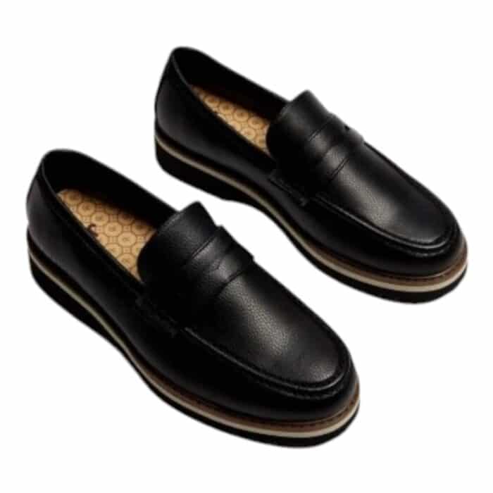 55 66 A | The <strong data-start="4" data-end="37">Jonathan D Penny Moc PU Black</strong> is a sleek and stylish slip-on shoe crafted from high-quality PU leather, offering a polished black finish that combines durability with modern design. Featuring a cushioned insole and soft lining, this shoe ensures all-day comfort, making it perfect for both casual and semi-formal occasions, while its lightweight construction allows for easy wear without compromising support. With its versatile design and timeless black color, the Jonathan D Penny Moc seamlessly fits into any wardrobe, effortlessly elevating your look for any event or outing.